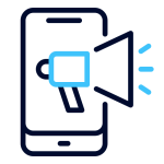 staff-messaging-app-software-online icon showing mobile phone that also has communication system with GPS software